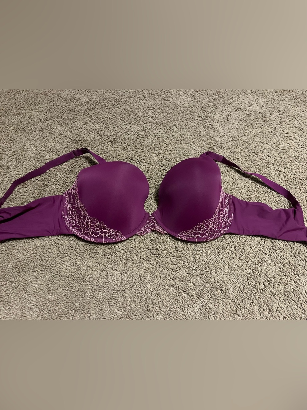 Soma Plum Push-Up Bra with Lace Accent